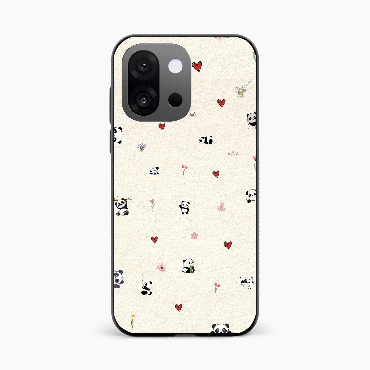 Panda Hearts & Flowers OnePlus 13s Back Cover