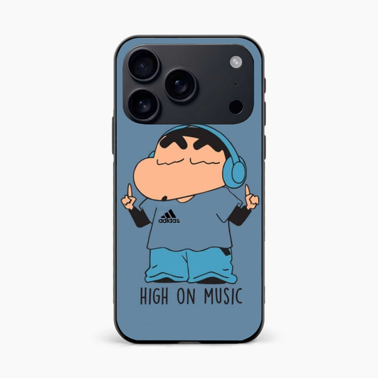 Shinchan High On Music iPhone 17 Pro Back Cover