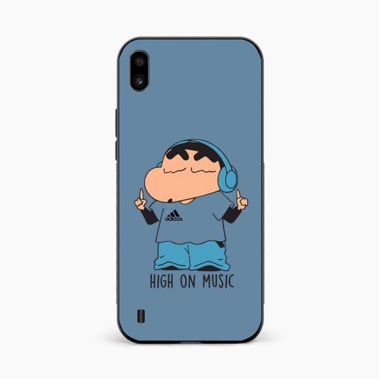 Shinchan High On Music Samsung A10 Back Cover