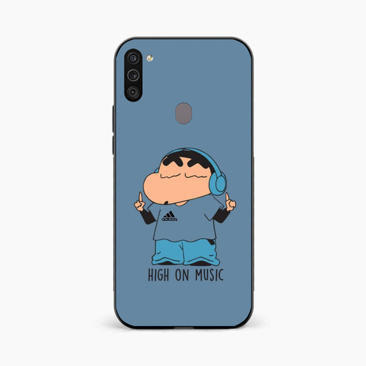 Shinchan High On Music Samsung A11 Back Cover