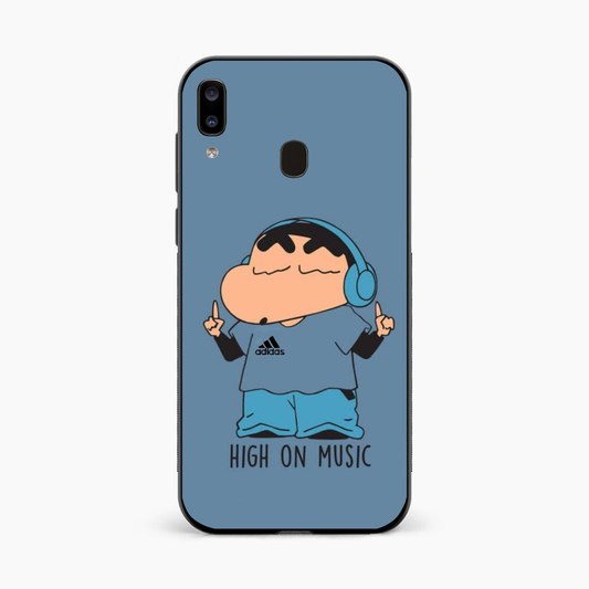 Shinchan High On Music Samsung A20 Back Cover