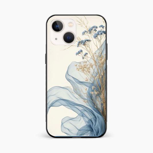 Soft Blue Floral Iphone 13 Mini Back Cover