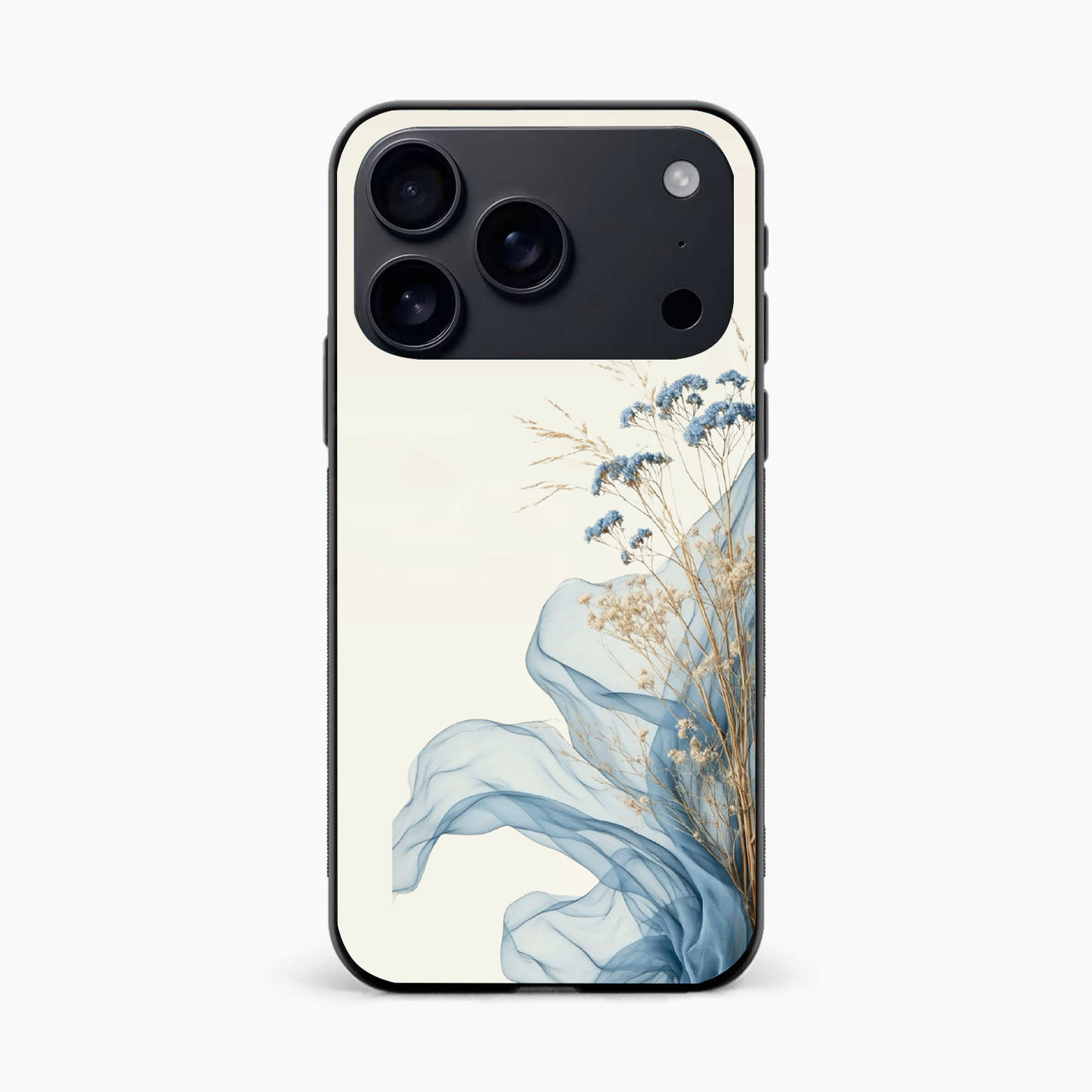 Soft Blue Floral Iphone 17 Pro Back Cover