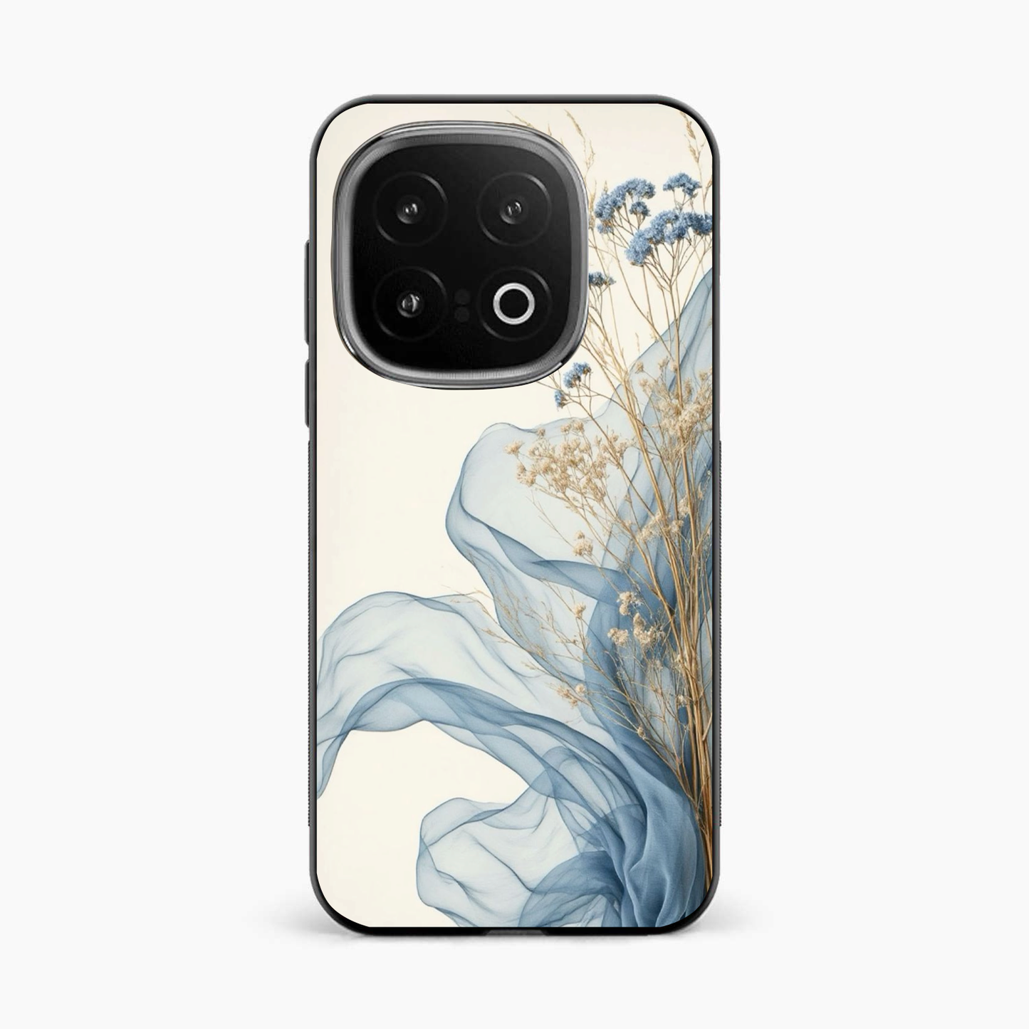 Soft Blue Floral Iqoo 13 5G Back Cover