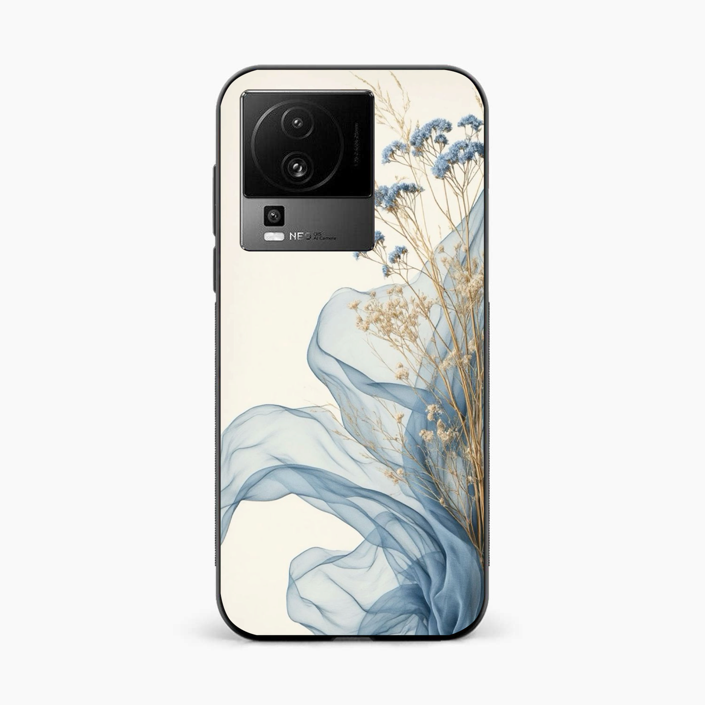 Soft Blue Floral Iqoo Neo 7 Pro 5G Back Cover