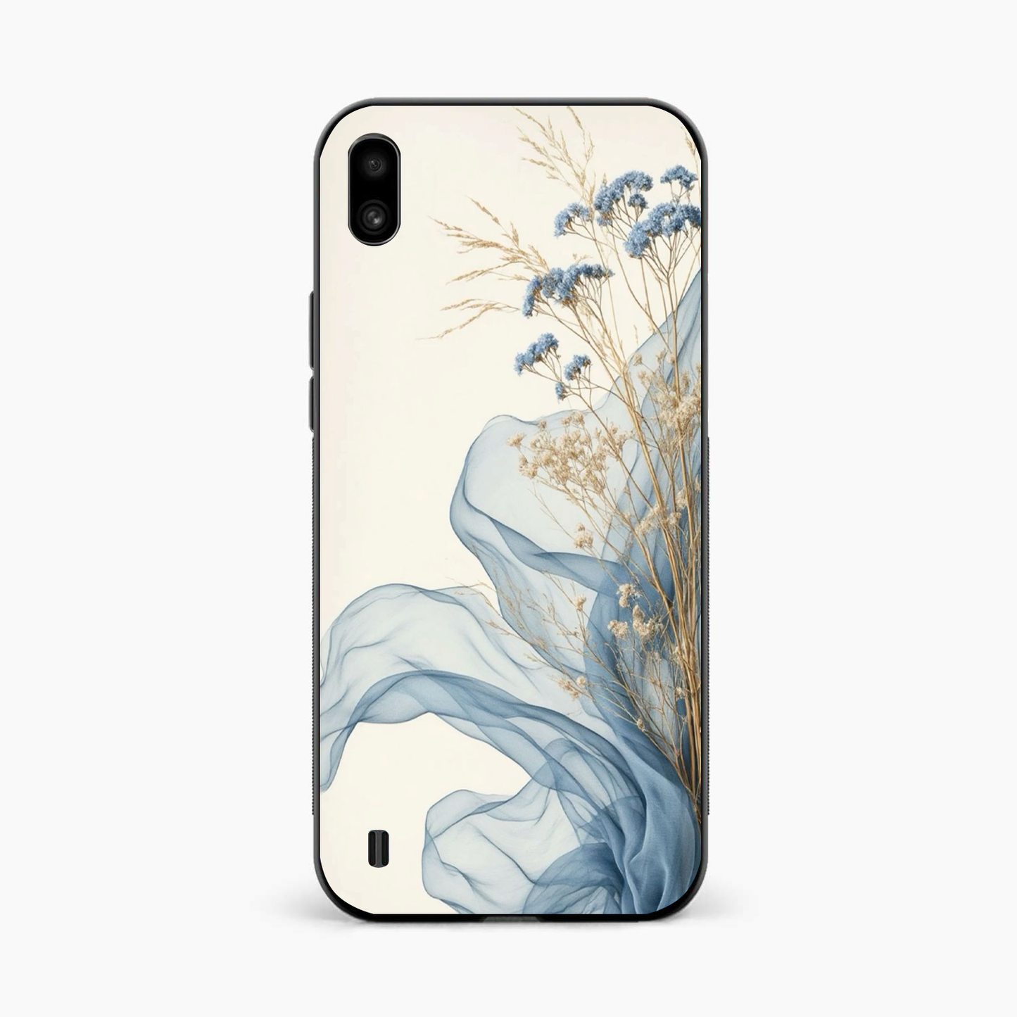 Soft Blue Floral Samsung A10 Back Cover