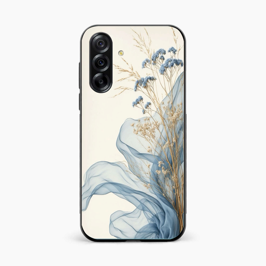 Soft Blue Floral Samsung A36 Back Cover