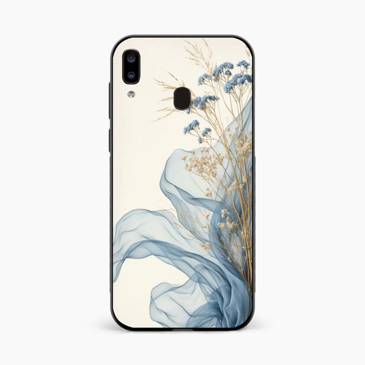 Soft Blue Floral Samsung A20 Back Cover