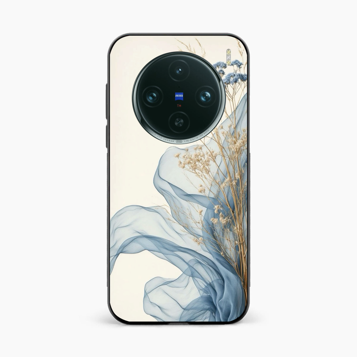 Soft Blue Floral Vivo X100 Back Cover