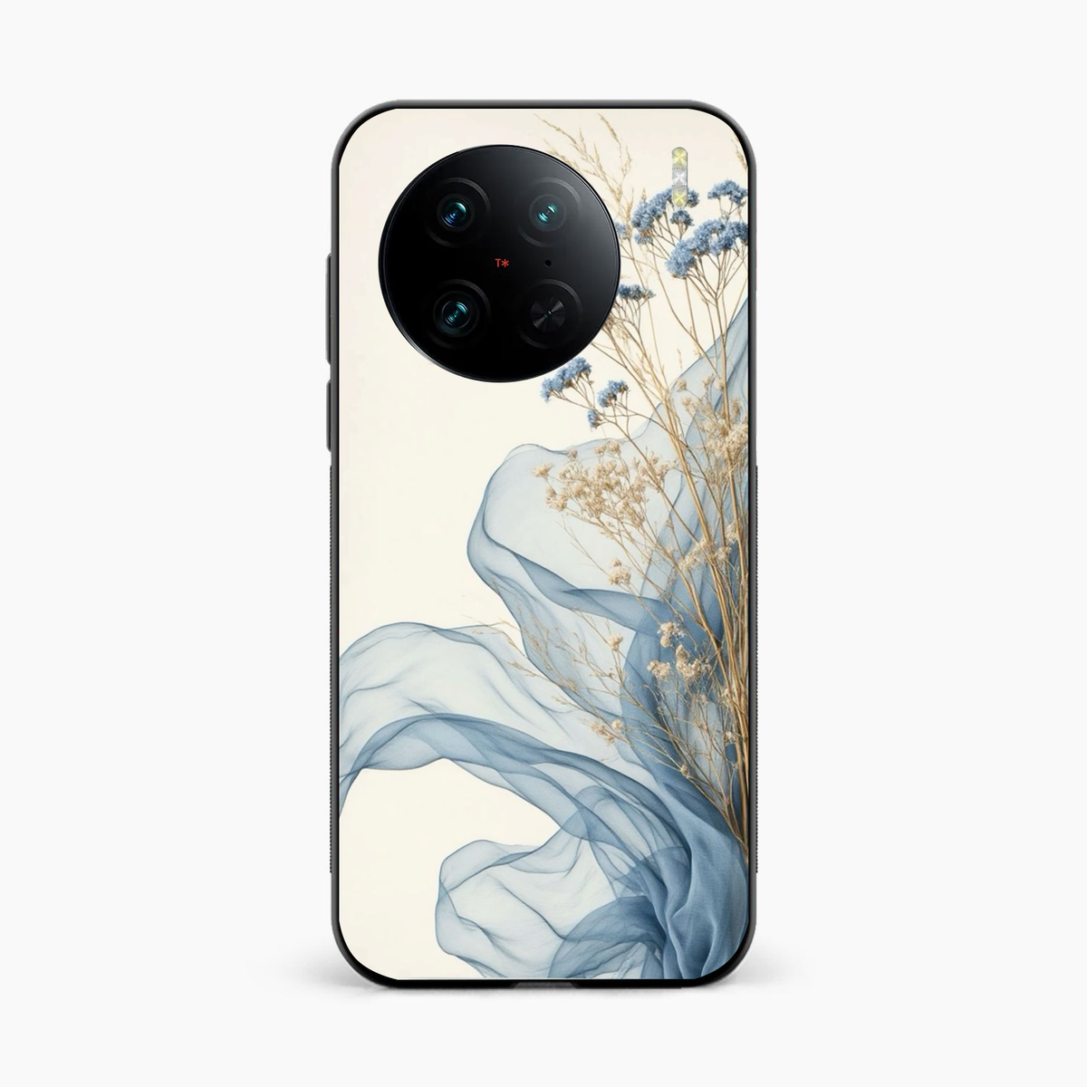 Soft Blue Floral Vivo X90 Back Cover