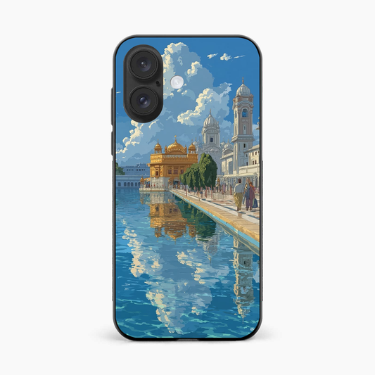 Golden Temple Peace & Faith iPhone 16 Plus Back Cover
